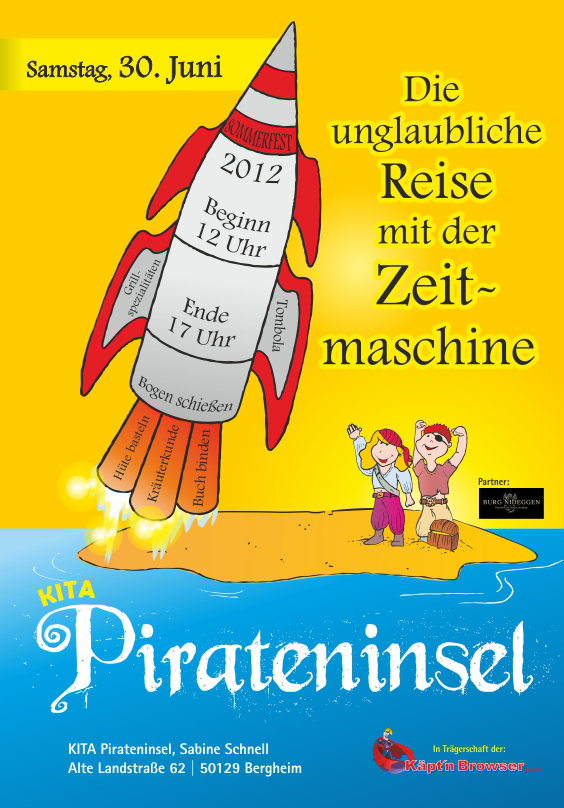 Plakat zum Sommerfest der Kita Pirateninsel