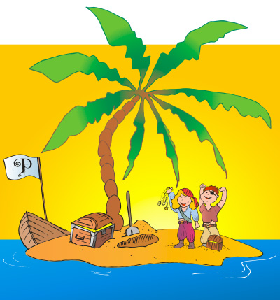 Illustration "Kleine Piraten auf Schatzinsel"